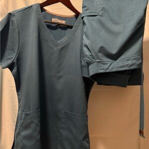 Grey's Anatomy Teal V-Neck Scrub Top and Pants